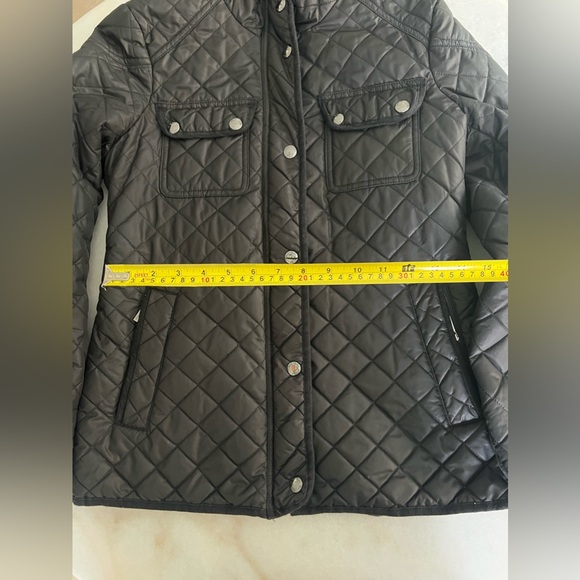 Michael Kors Quilted Black Jacket Puffer Utility Coat Sporty Chic Classic Style - Picture 6 of 10